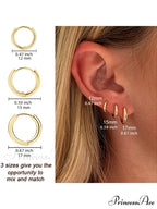 3 Pairs Huggie Hoop Earrings