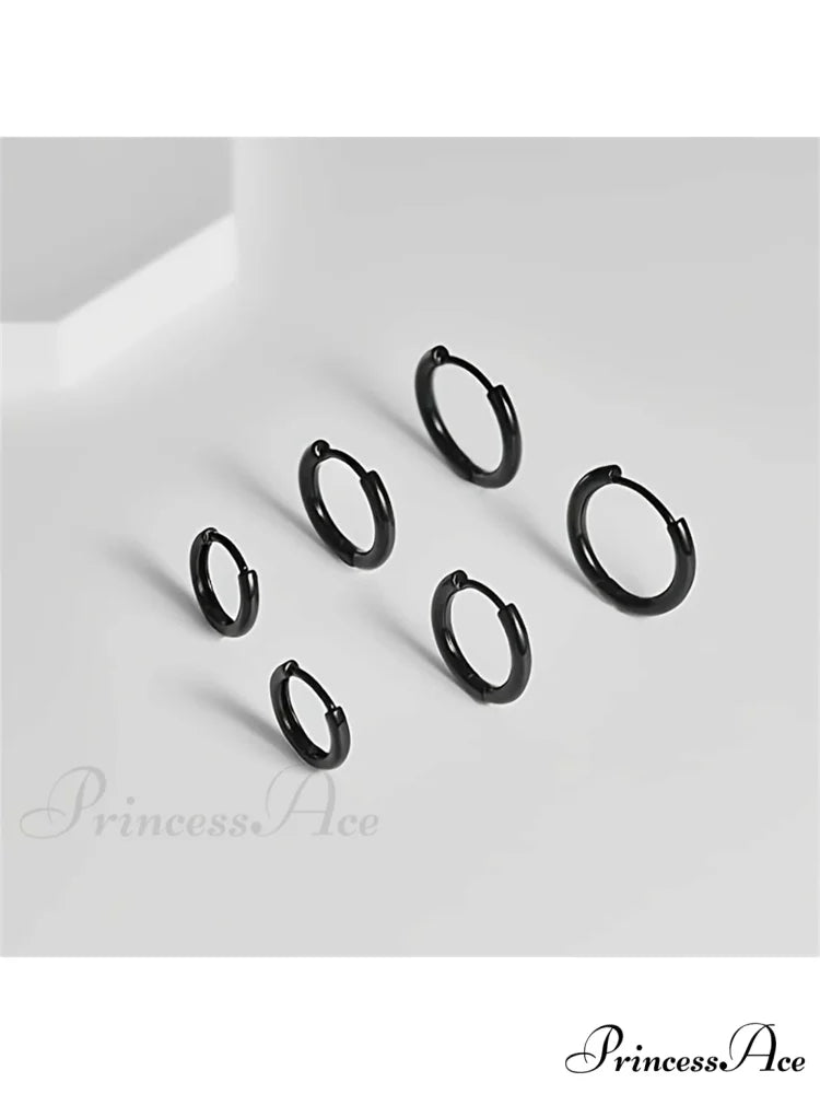 3 Pairs Huggie Hoop Earrings