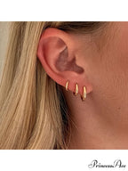 3 Pairs Huggie Hoop Earrings