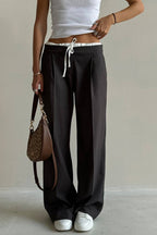 Tie Waist Two Piece Look Trousers Pants