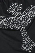 Sexy Rhinestone Cross Strapless Bodycon Mini Dress