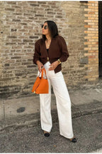 V-Neck Buttoned Knit Cardigan