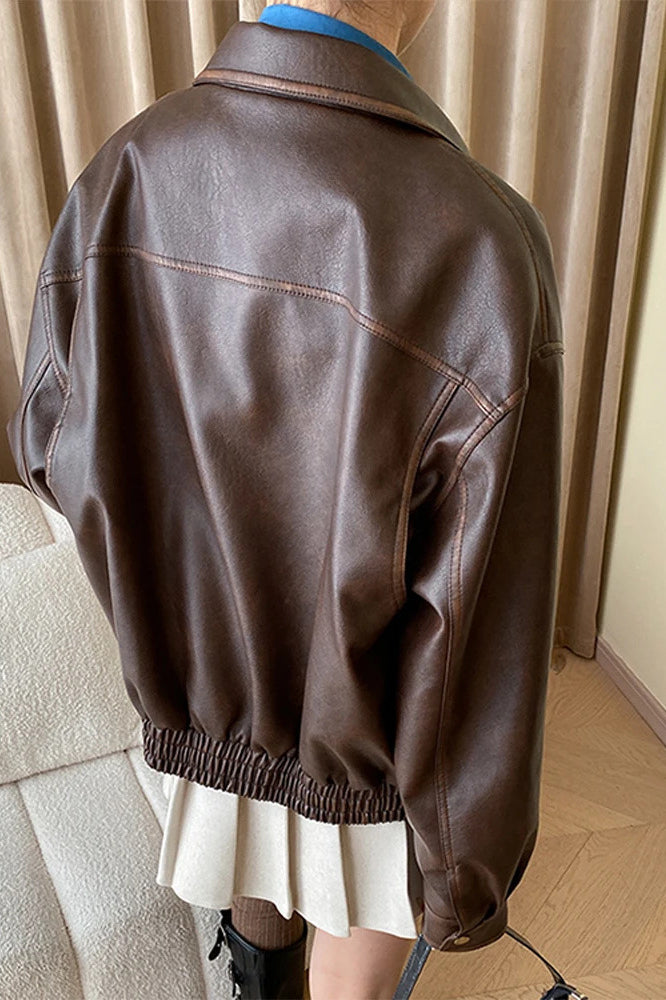 Vintage Modern Oversized Leather Coat