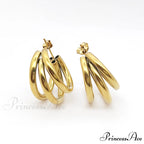 316L Stainless Steel Triple Layers Stud Earrings