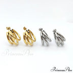 316L Stainless Steel Triple Layers Stud Earrings