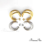 316L Stainless Steel Triple Layers Stud Earrings