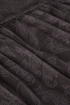 Brown Mesh A-Line Maxi Skirt