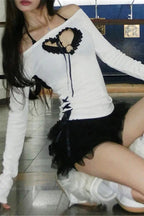 Heart Cutout Gothic T-Shirt