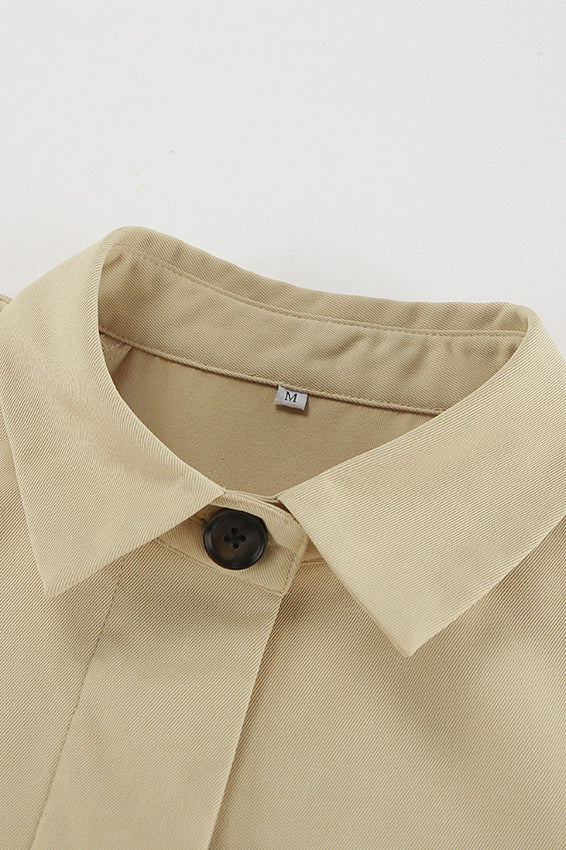 French Khaki Utility Trench Coat