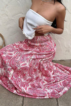 Boho Print A-Line Maxi Skirt