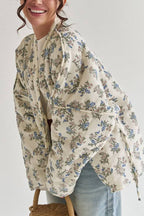 Casual Floral Padded Coat