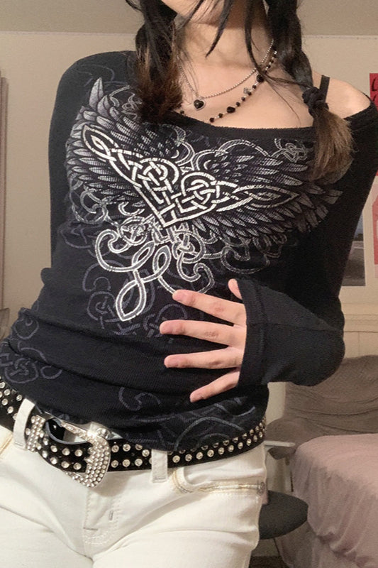 Heart Wings Slim Fit Ribbed T-shirt