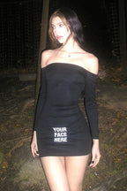 Sexy Off-Shoulder Long Sleeve Bodycon Mini Dress