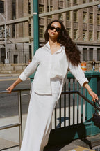 Loose Fit Cotton Collar Button-Down Blouse