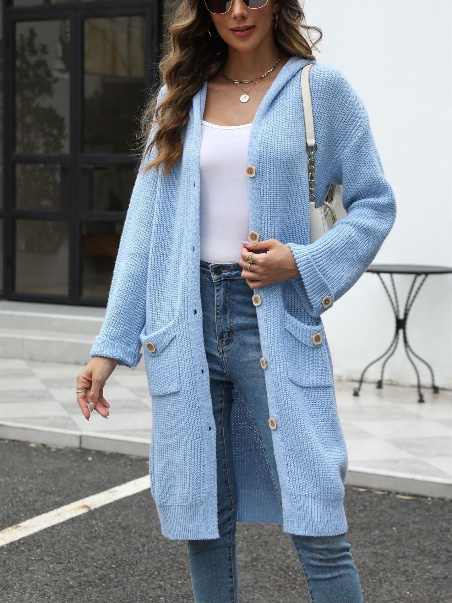 V-Neck Loose Knit Cardigan