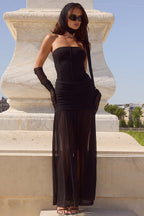 Strapless Spliced Bodycon Boho Dress