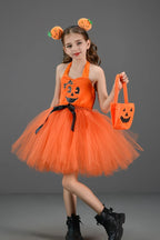 Pumpkin Witch Dress Kid Halloween
