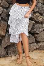 Polka Dot High Waist Tiered Skirt