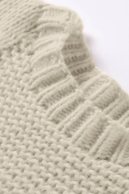 Oversized Cable Knit Crew Neck Sweater