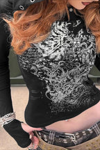 Slim Fit Printed Gothic T-shirt