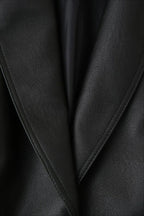 Vintage Belted PU Leather Jacket