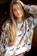 Long Sleeve Colorblock Knit Sweater