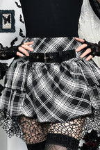 Gothic Plaid Pleated Mini Skirt