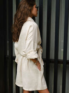 Long Sleeve Shirt Shorts Set Blouse