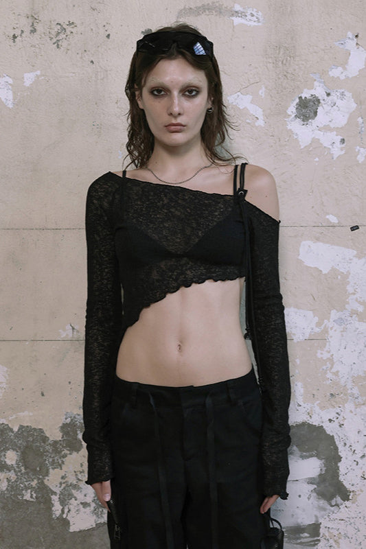 Asymmetrical One Shoulder Knit Top