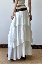 Low Waist Asymmetrical Maxi Skirt
