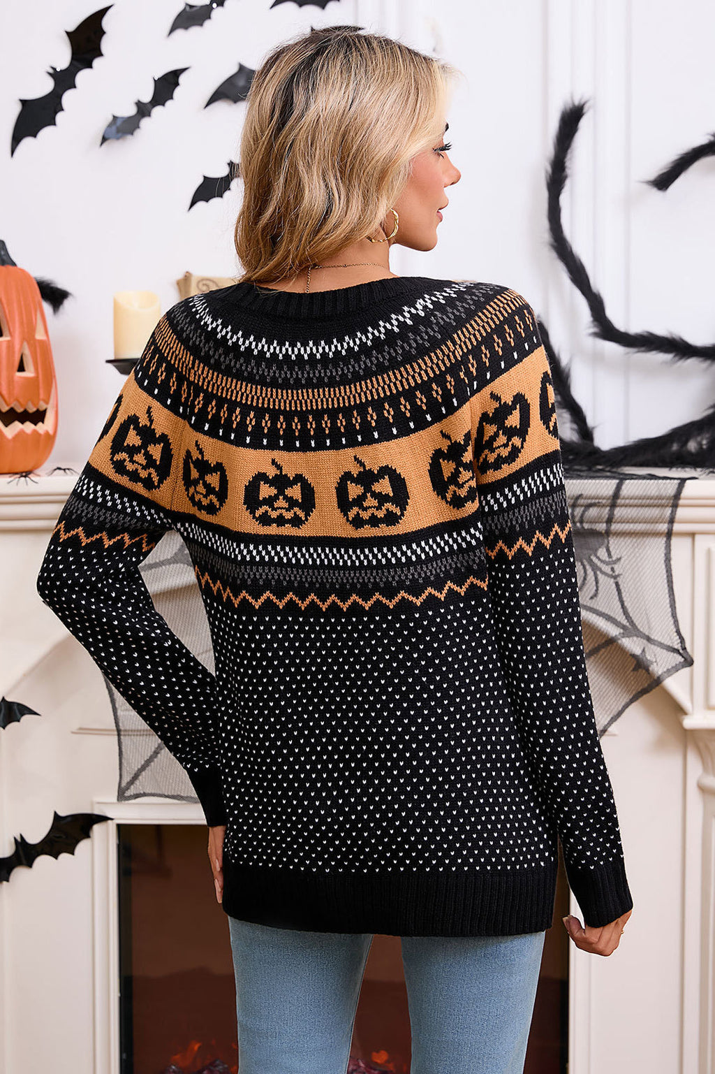 Halloween Retro Dot Knit Sweater