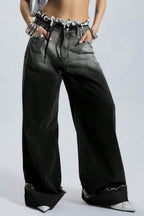Ombre Low Rise Straight Leg Jeans