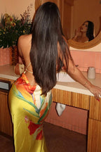 Sexy Lace-Up Backless Floral Dress