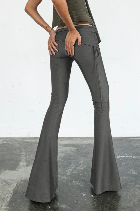 High Waist Slim Fit Flared Pants