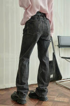 Loose Fit Ripped Wide Leg Jeans