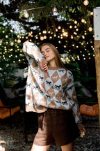 Long Sleeve Colorblock Knit Sweater