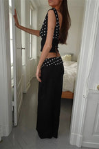 High Waist Slim Printed Casual Pants