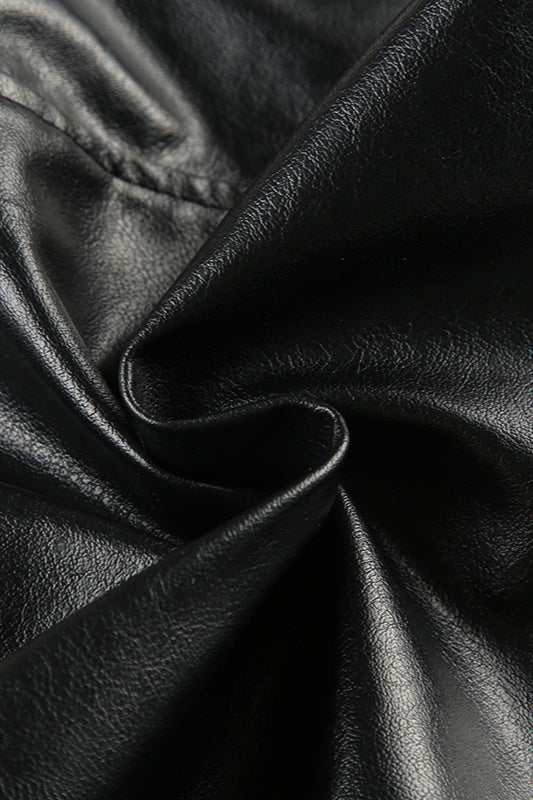 Studded PU Leather Bodycon Skirt