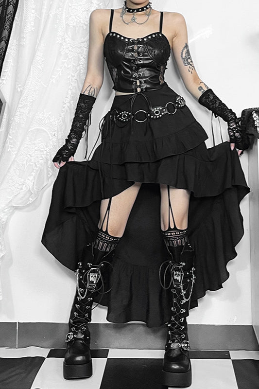 Asymmetrical Drape Hem Mini Skirt