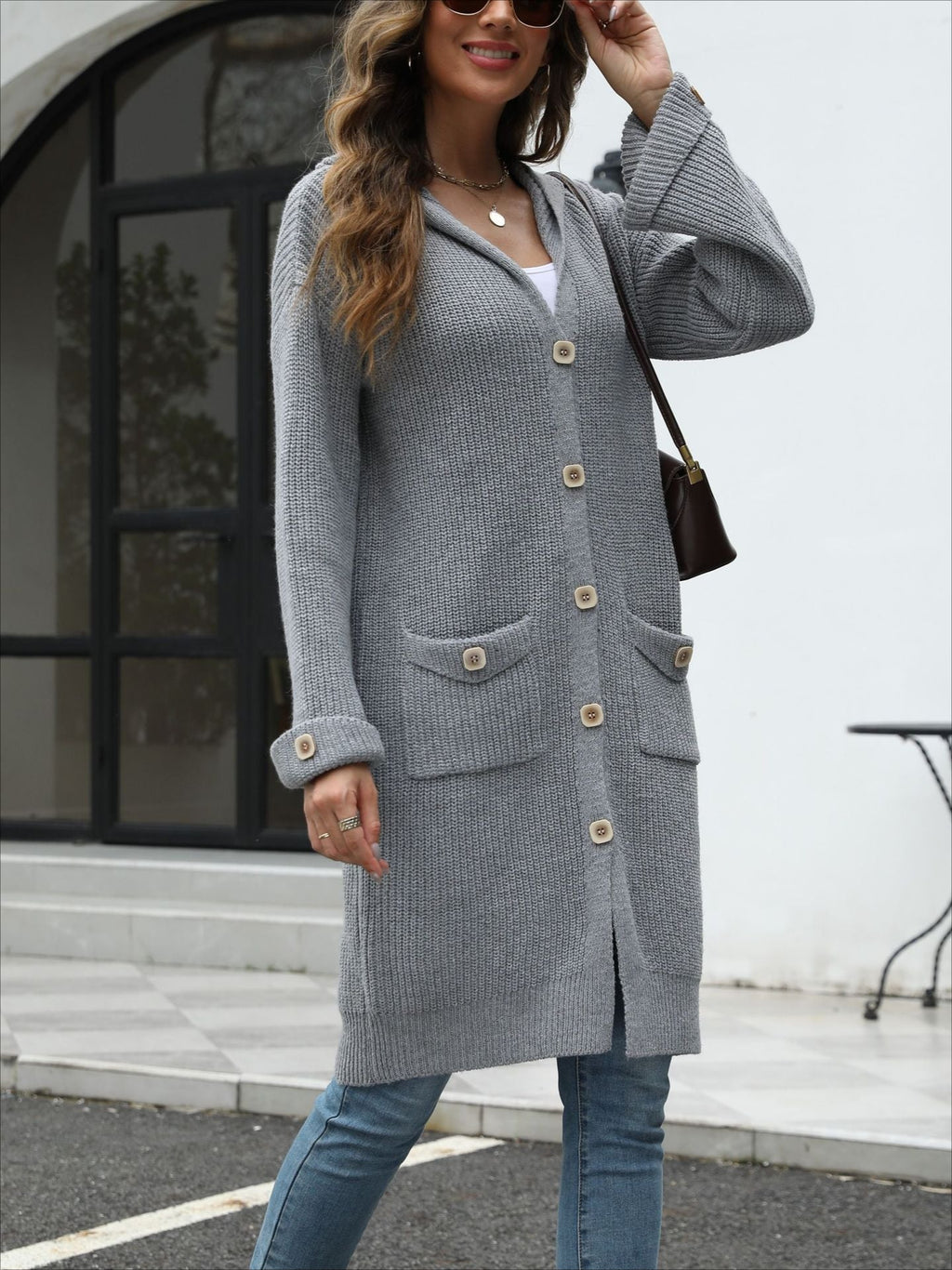 V-Neck Loose Knit Cardigan