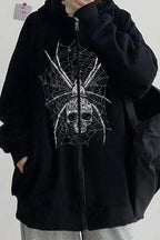 Gothic Skeleton Zip Up Hoodie