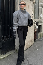 Trendy Grey Wool Short Coat