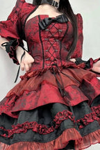 Gothic Puff Sleeve Halloween Dress