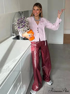 3D Blossom Joining V Neck Rose Blouse