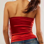 3D Blossom Strapless Mesh Bandeau Crop Top Summer Streetwear