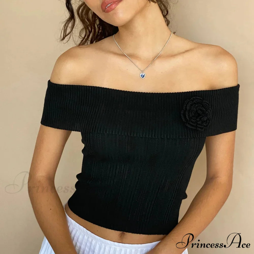 3D Blossom Vessel Neck Crop Top