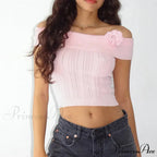 3D Blossom Vessel Neck Crop Top