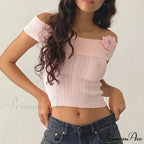 3D Blossom Vessel Neck Crop Top