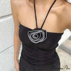 3D Flower Halter Crop Top