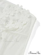 3D Flowers Patchwork Tube for Women Strapless Off Shoulder Mesh Sheer See Through Summer Vestidos